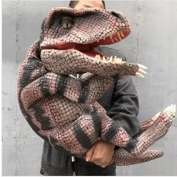 Rødbrun T-rex hånddukke